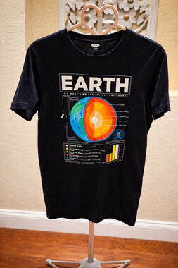 Old Navy Youth L 10-12 Earth Graphic Tee Science School Casual Space